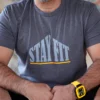 تي شيرت STAYFIT رمادي بشعار كبير