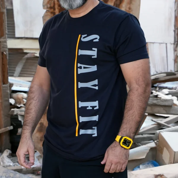 تيشيرت STAYFIT تخطيط طولي