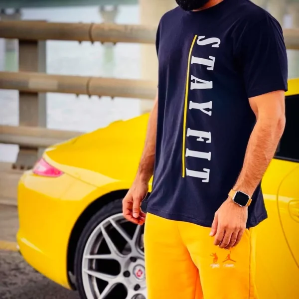 تيشيرت STAYFIT تخطيط طولي