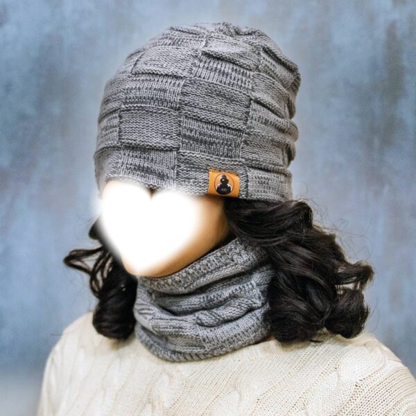 قبعة شتوية - قطعتين